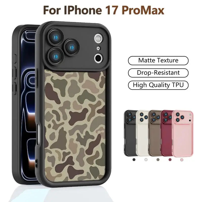 2026 New Camo Pattern Phone Case for iPhone 11-17 Pro Max/Plus/Air | Shockproof Rubber Cover | Gift for Hunter & Outdoor