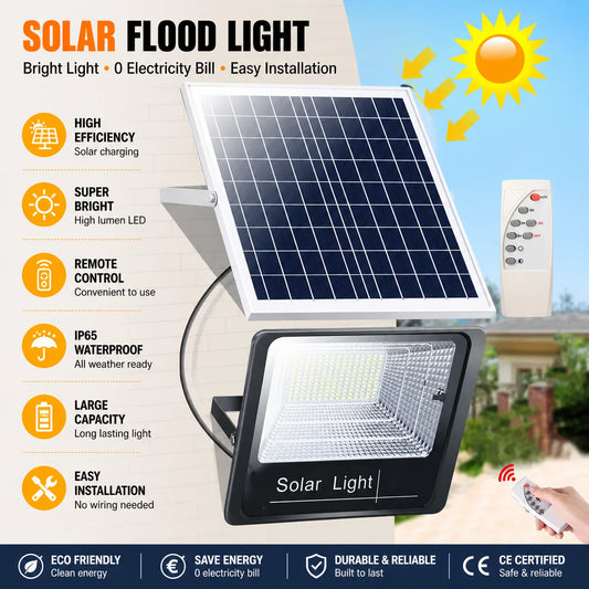 30W Led Solar Light High bright Flood Light Waterproof Outdoor Garden Wall Light with Aluminum Solar Panel For garden