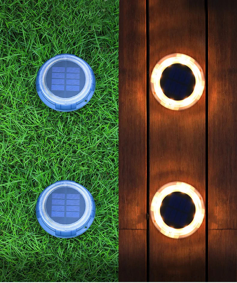 LED Solar Lawn Lights Outdoor Waterproof Solar Powered Buried Street Lamp Garden Villa Decorative Solar Light White Warm