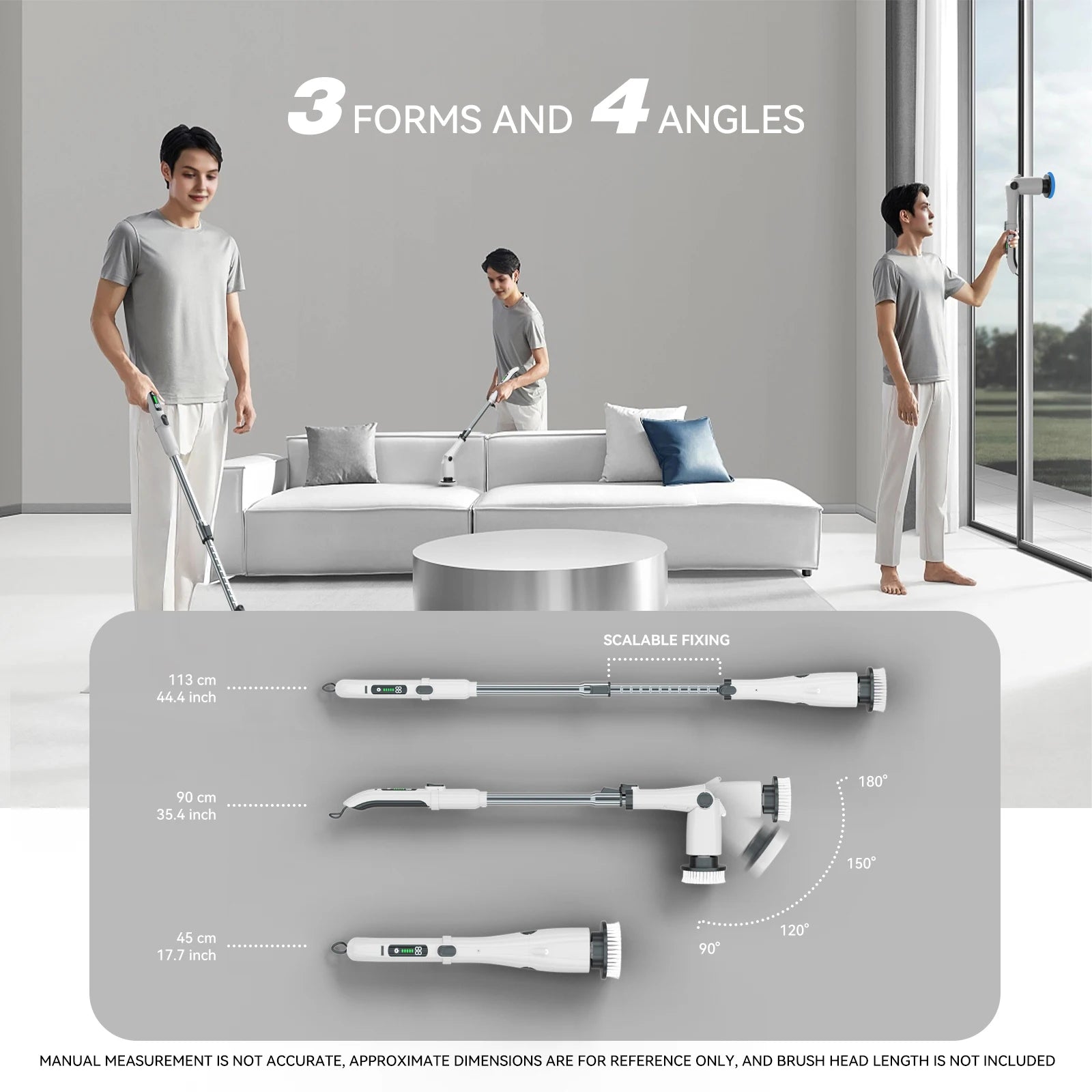 Electric Spin Scrubber, Cordless Cleaning Brush, Shower Cleaning Brush Portable Handheld Scrub for Bathroom Tile Floor Bathtub