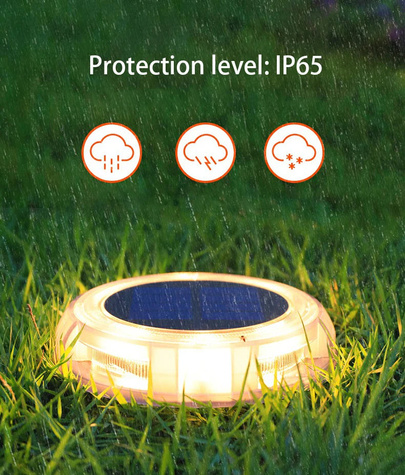 LED Solar Lawn Lights Outdoor Waterproof Solar Powered Buried Street Lamp Garden Villa Decorative Solar Light White Warm