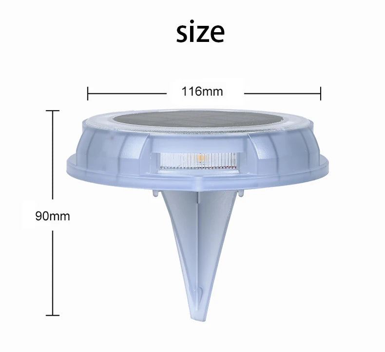 LED Solar Lawn Lights Outdoor Waterproof Solar Powered Buried Street Lamp Garden Villa Decorative Solar Light White Warm