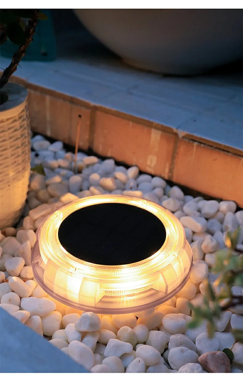 LED Solar Lawn Lights Outdoor Waterproof Solar Powered Buried Street Lamp Garden Villa Decorative Solar Light White Warm