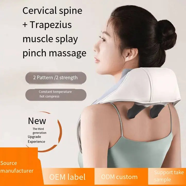 2025 Hot Sale Back Massager Deep Tissue Kneading Electric Neck and Shoulder Relaxer Neck & Back Massager with Heat