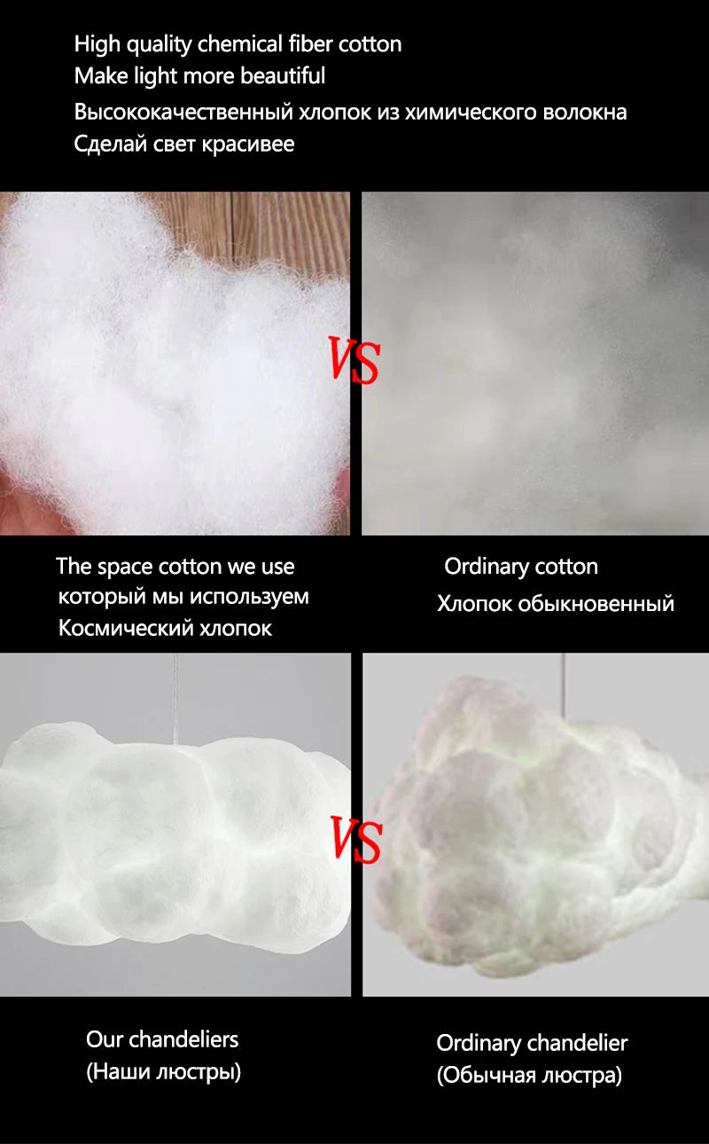 Cloud Chandelier Restaurant Lamps Modern White Floating Cloud Pendant Light Dining Room Hanging Lamp Kitchen Island Decor Light