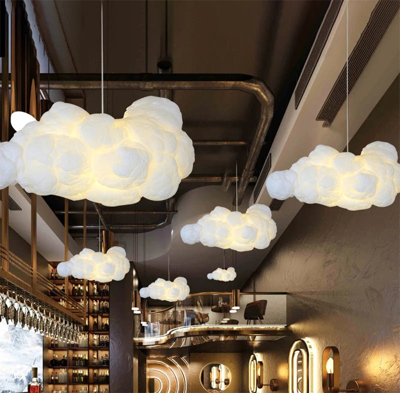 Cloud Chandelier Restaurant Lamps Modern White Floating Cloud Pendant Light Dining Room Hanging Lamp Kitchen Island Decor Light