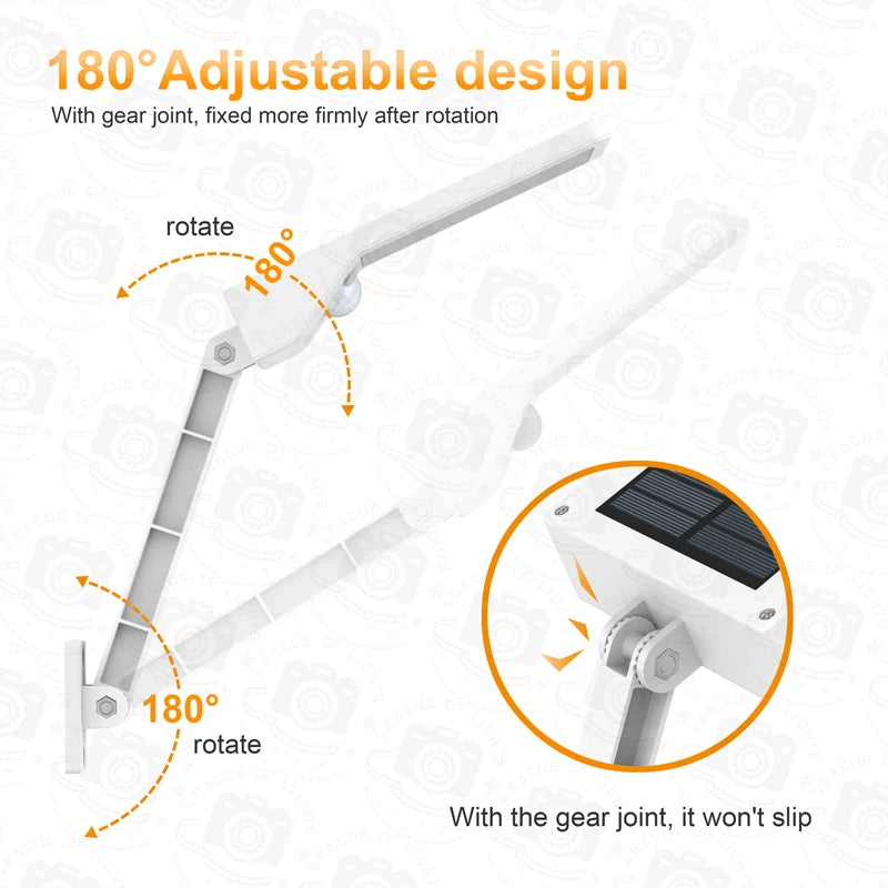 QLTEG 48 LED 800 LM Outdoor Solar Power Street Wall Lamp PIR Motion Sensor Garden Security Waterproof remote control solar light