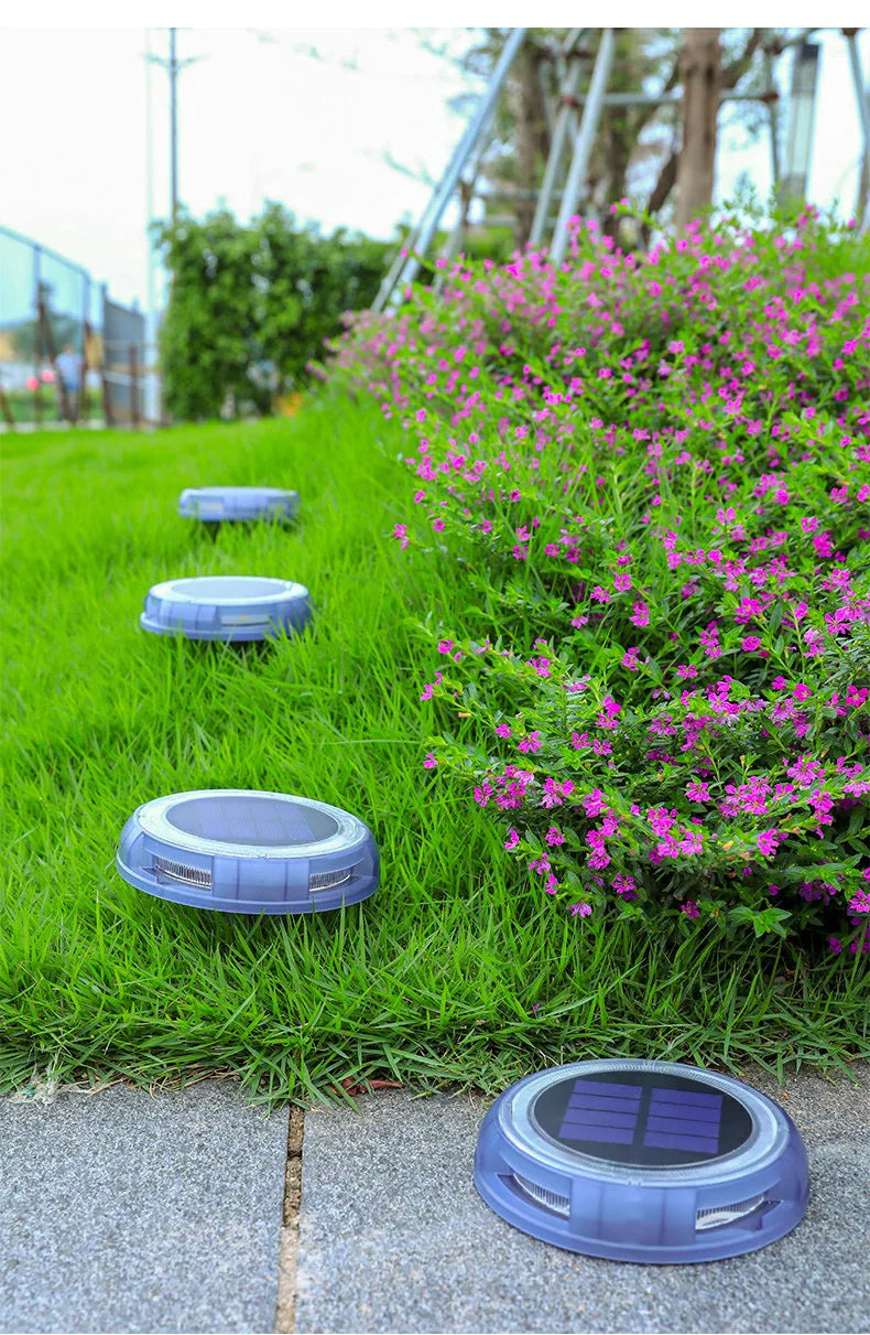 LED Solar Lawn Lights Outdoor Waterproof Solar Powered Buried Street Lamp Garden Villa Decorative Solar Light White Warm