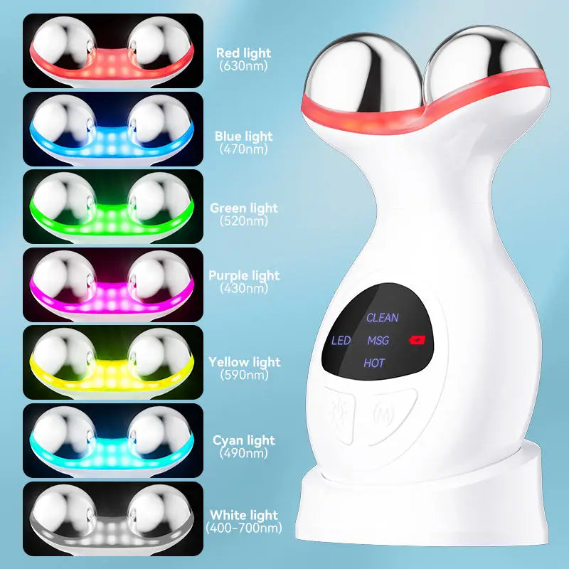 SHOmfrs 7 Colors Face Neck Massager Facial Lifting Device Skin Tightening Anti Wrinkle Vibration Machine Daily Skin Care Beauty