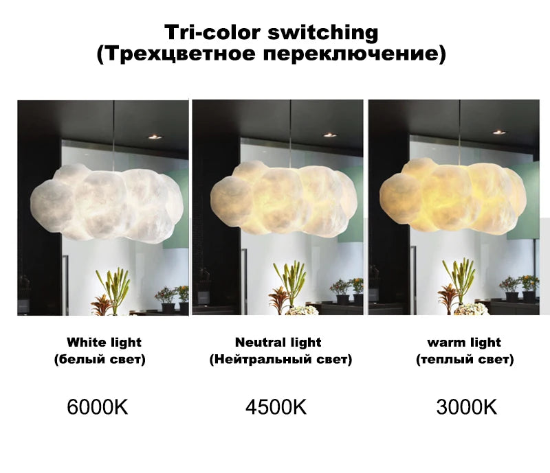 Cloud Chandelier Restaurant Lamps Modern White Floating Cloud Pendant Light Dining Room Hanging Lamp Kitchen Island Decor Light