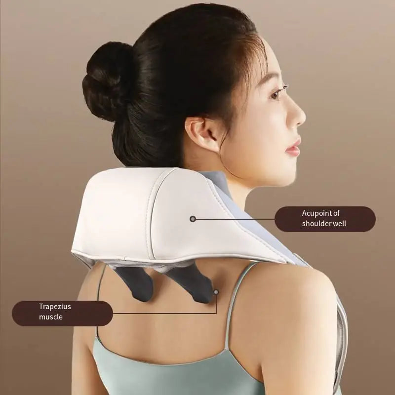2025 Hot Sale Back Massager Deep Tissue Kneading Electric Neck and Shoulder Relaxer Neck & Back Massager with Heat