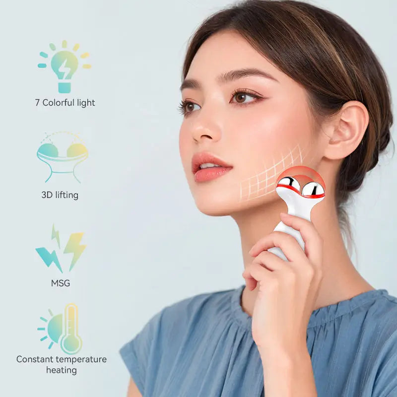SHOmfrs 7 Colors Face Neck Massager Facial Lifting Device Skin Tightening Anti Wrinkle Vibration Machine Daily Skin Care Beauty