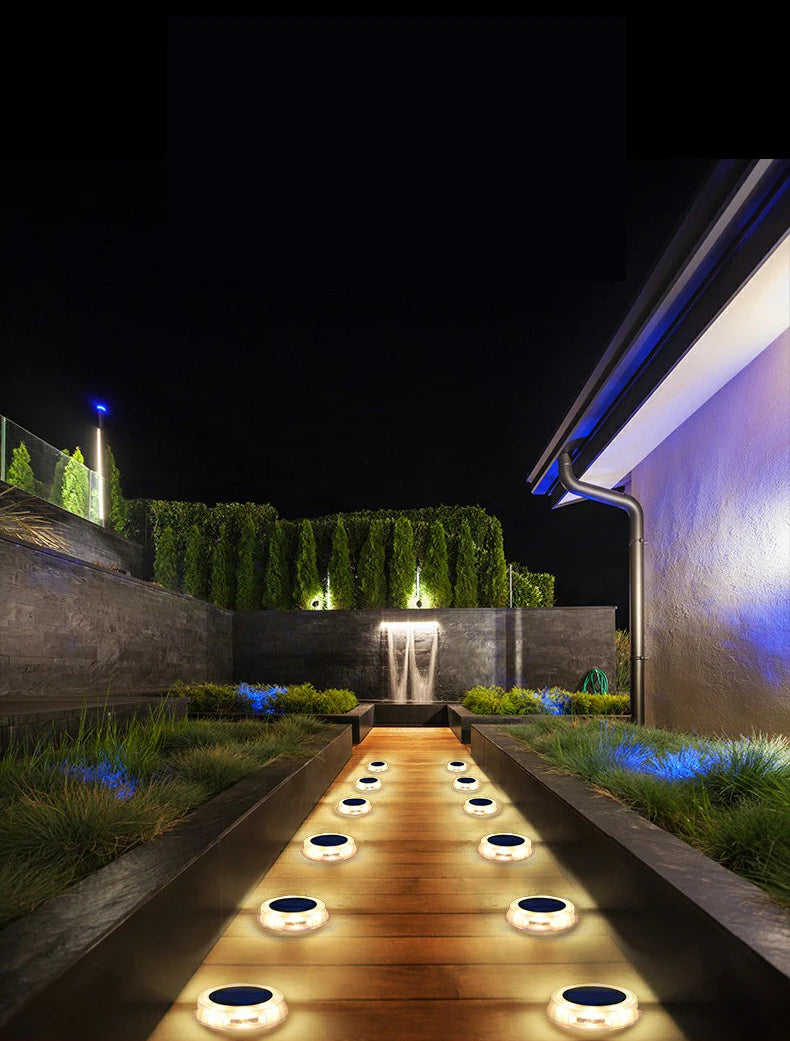 LED Solar Lawn Lights Outdoor Waterproof Solar Powered Buried Street Lamp Garden Villa Decorative Solar Light White Warm