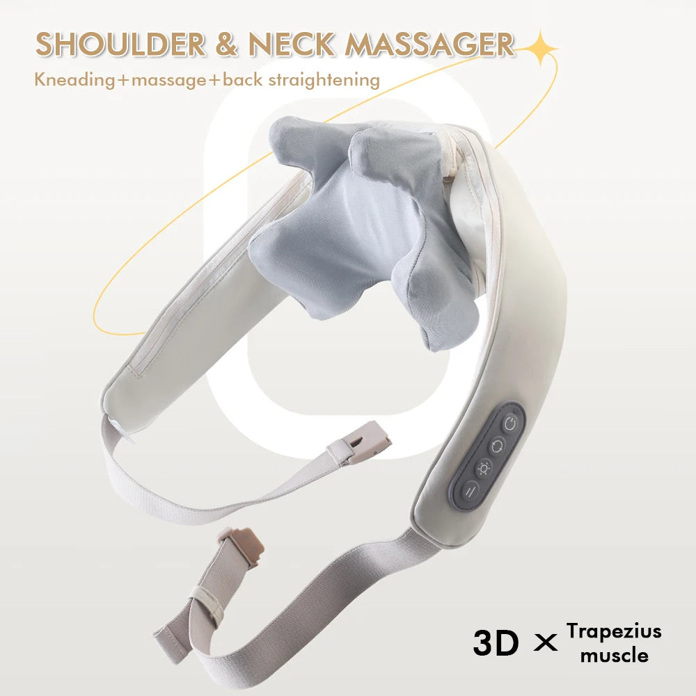 2025 Hot Sale Back Massager Deep Tissue Kneading Electric Neck and Shoulder Relaxer Neck & Back Massager with Heat