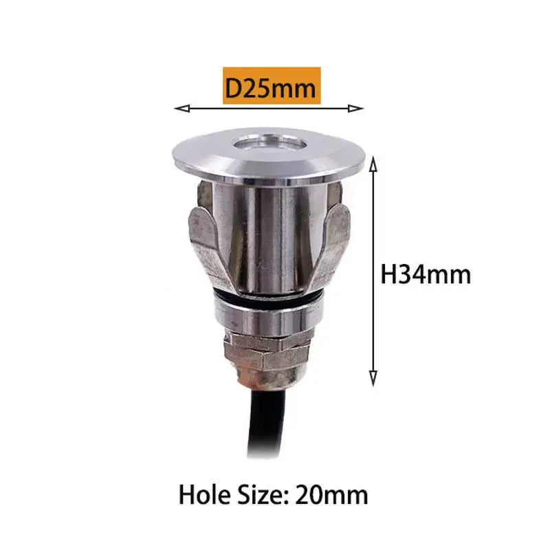 Mini LED IP68 Waterproof Stainless Steel Pool Underwater Lamp DC12V 24V Stair Pathway Garden Deck Spotlight Underground Light