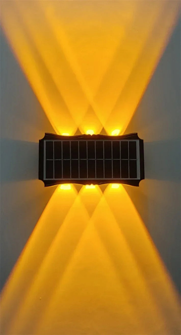 Solar Wall Lamp Outdoor LED Solar Light Waterproof 4/6/8LED Solar Powered Garden Decoration Lights for Balcony Porch Fence