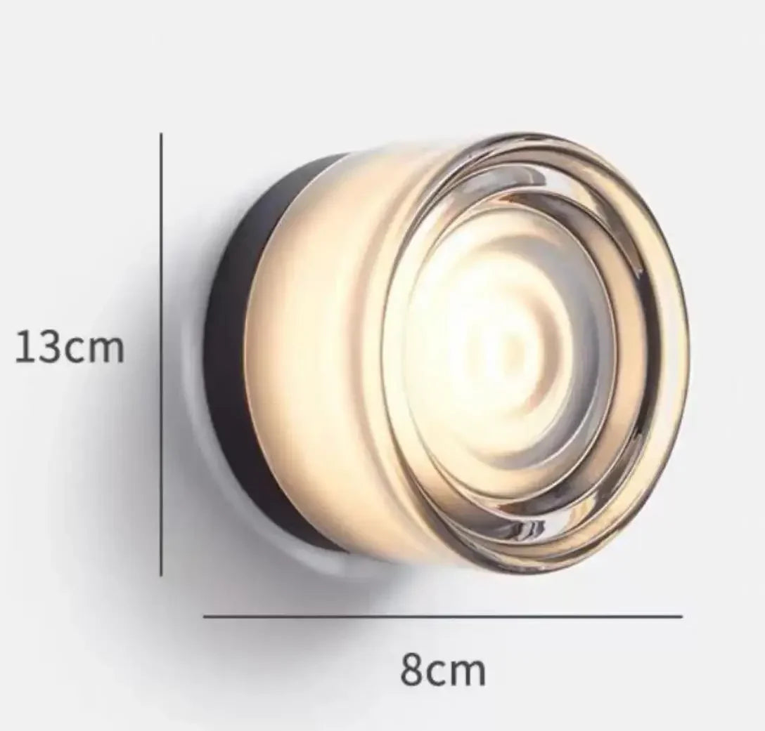 Modern Glass Round Wall Sconce Light Fixtures for Bedroom Bedside Hotel Background Decoration Led Nordic Colorful Lamp Luminaire