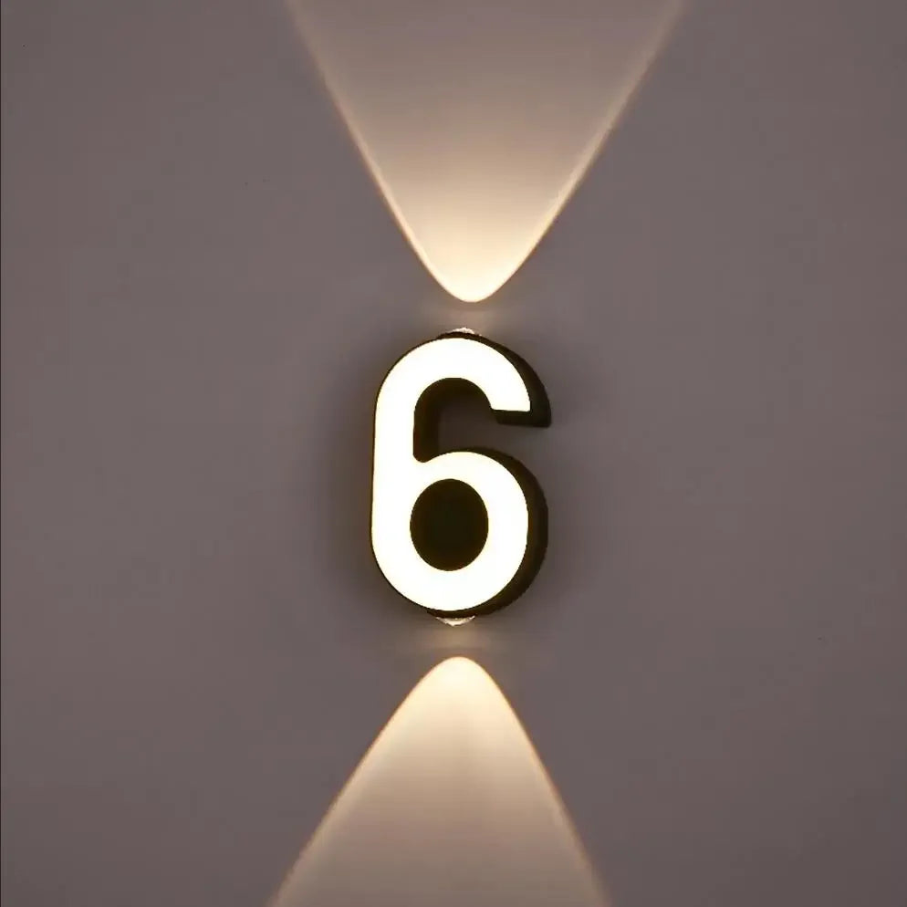AC85-265V 7W LED Wall Lamp Digit Number Indoor&Outdoor IP65 Waterproof Modern Minimalism Style Aluminum Porch Garden Lights