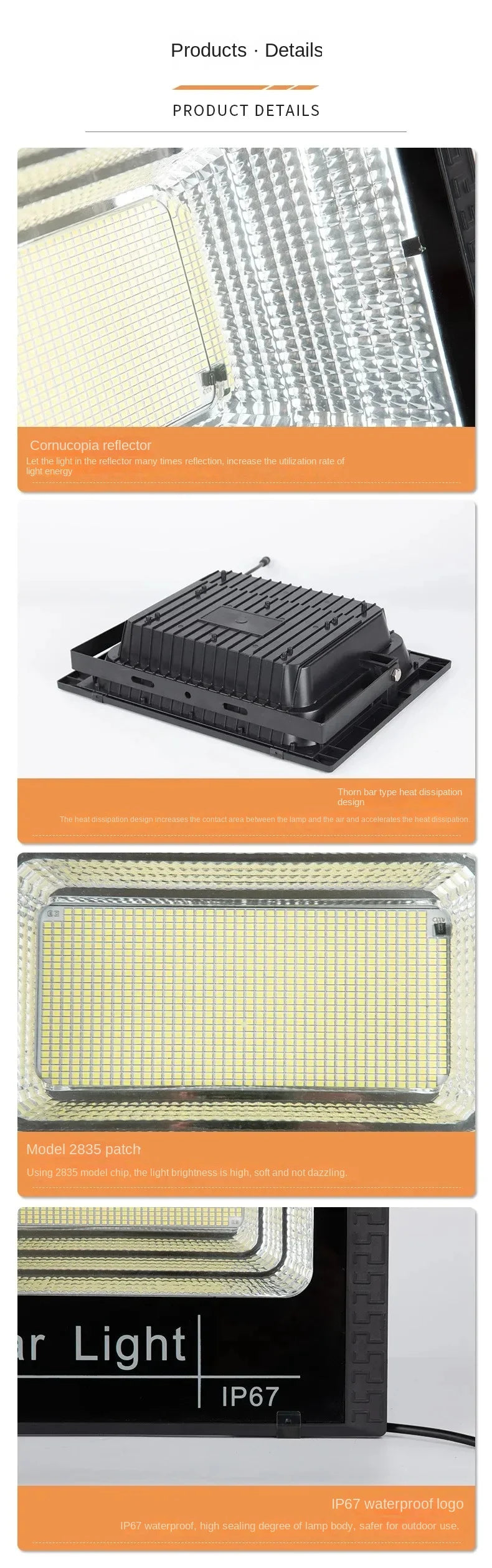 30W Led Solar Light High bright Flood Light Waterproof Outdoor Garden Wall Light with Aluminum Solar Panel For garden
