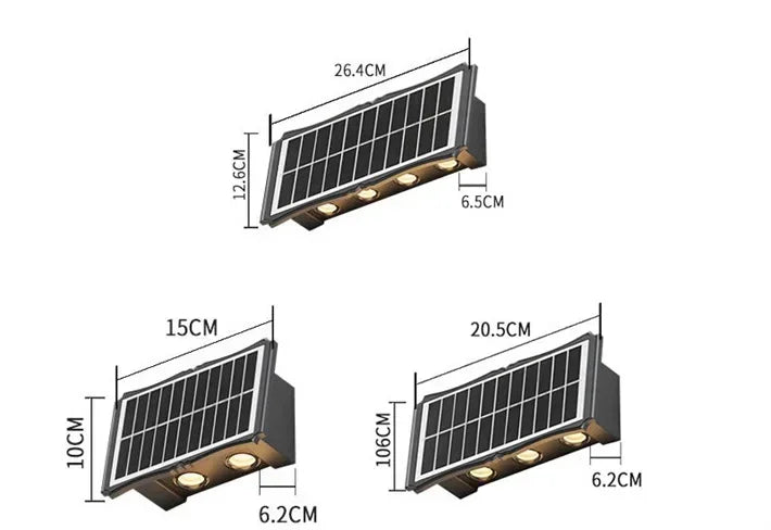 Solar Wall Lamp Outdoor LED Solar Light Waterproof 4/6/8LED Solar Powered Garden Decoration Lights for Balcony Porch Fence