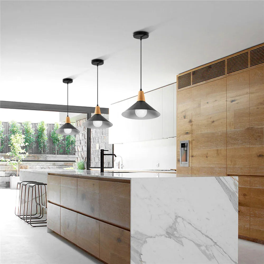 Nordic Modern Hanging Lamps Vintage Iron Black E27 Pendant Lights for Living Room Over Table Dining Room Bedside Suspension Ligh