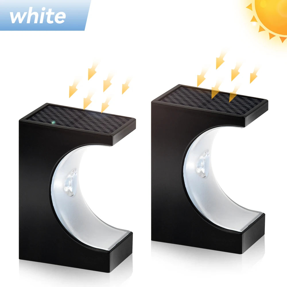 Solar Stair Light LED Porch Light Outdoor IP65 Waterproof Solar Light Decorative Lighting For Garden Deck Path 2pcs no-punch