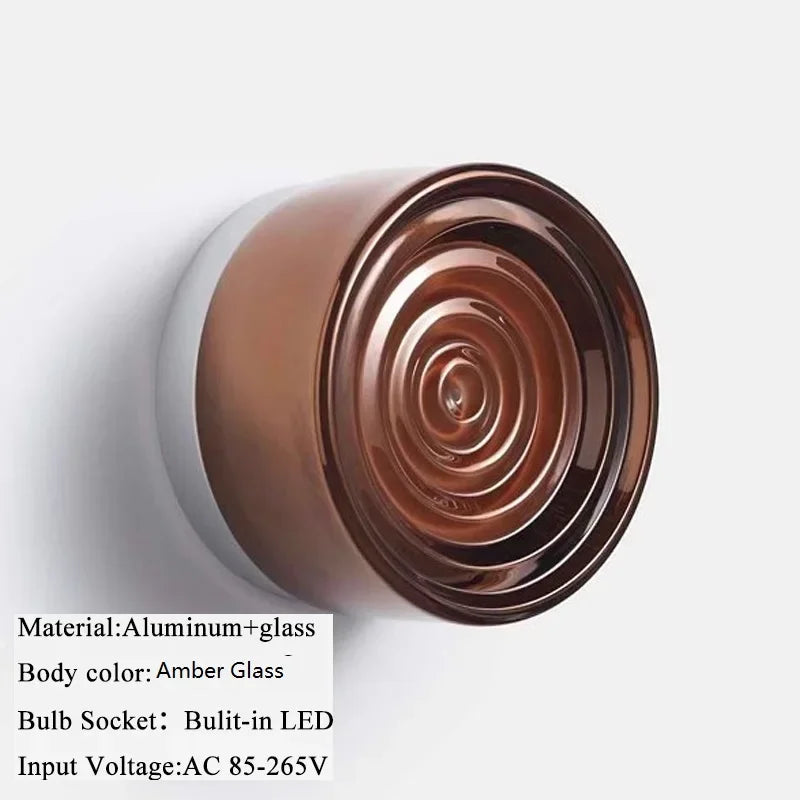 Modern Glass Round Wall Sconce Light Fixtures for Bedroom Bedside Hotel Background Decoration Led Nordic Colorful Lamp Luminaire
