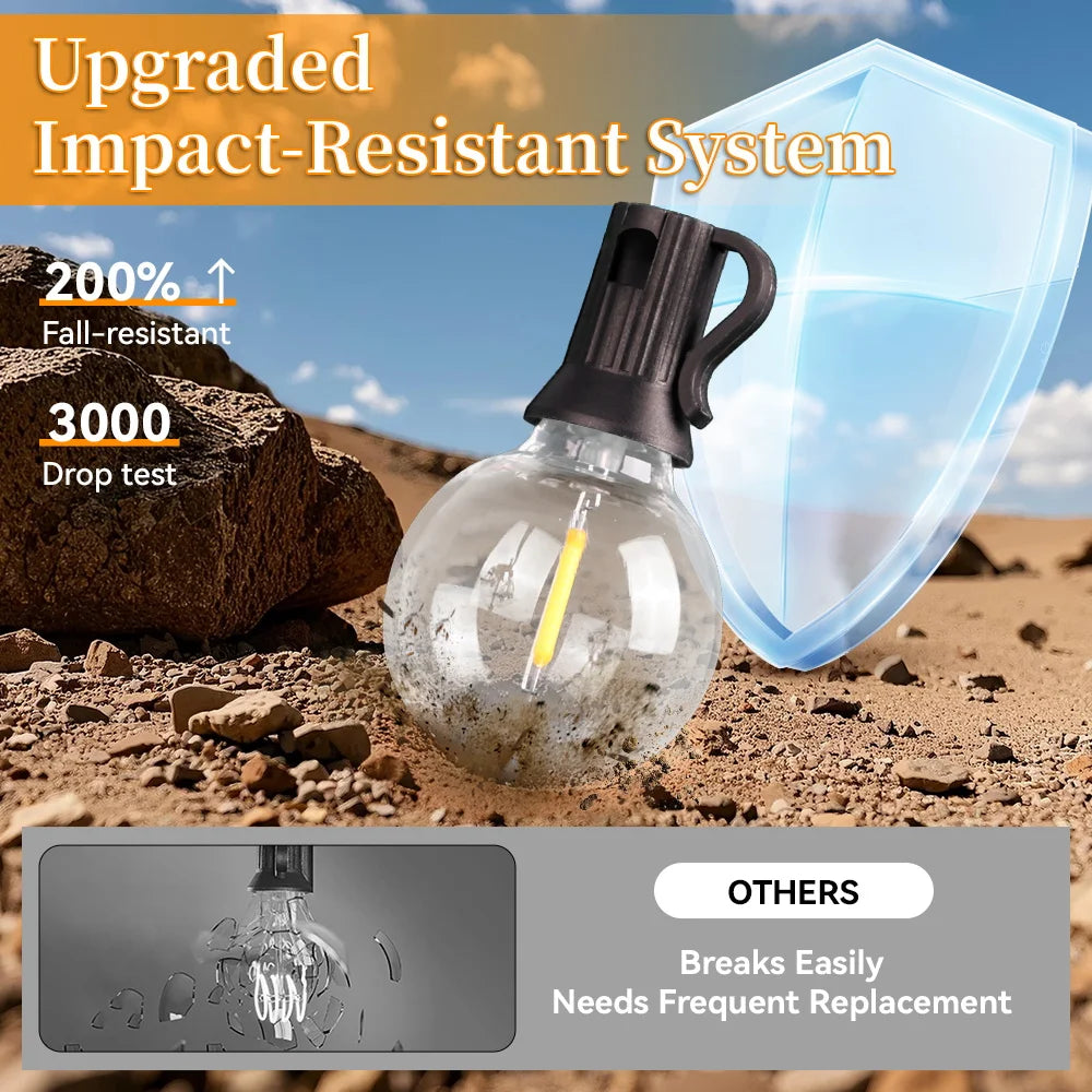 Outdoor Solar Light Waterproof String Warm Light Bulb With Remote Control 7/10/15M for Solar Garden Balcony Decorative Lighting