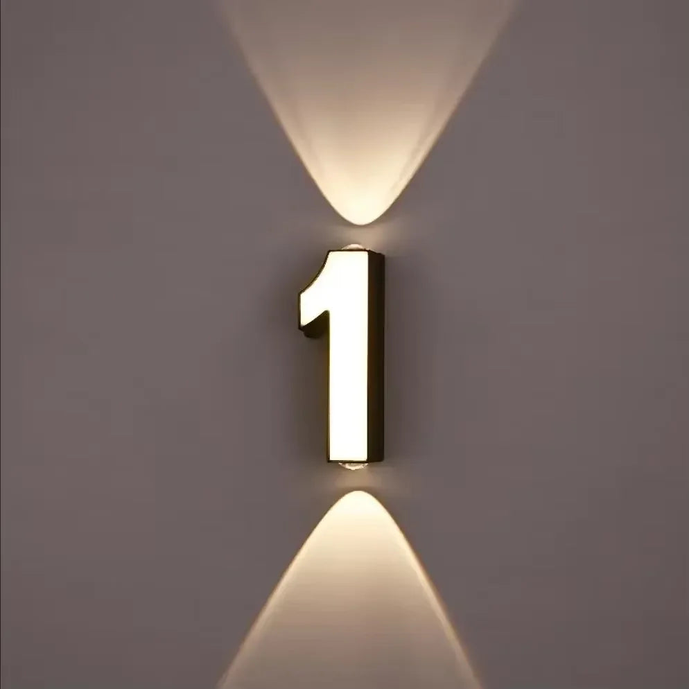 AC85-265V 7W LED Wall Lamp Digit Number Indoor&Outdoor IP65 Waterproof Modern Minimalism Style Aluminum Porch Garden Lights