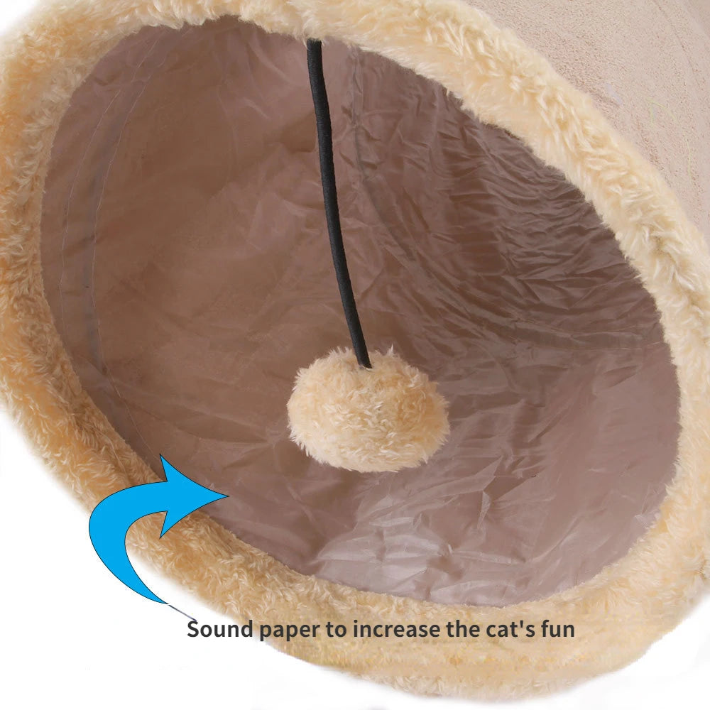 NestPlay™ Cat Tunnel — Suede Hide & Chase Toy