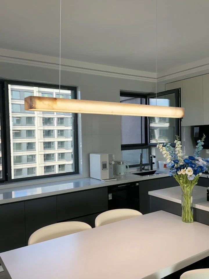 Modern Natural Marble Chandelier Living Room Dining Room Long Island Alabaster Lighting Pure Copper Chandelier Home Decoration