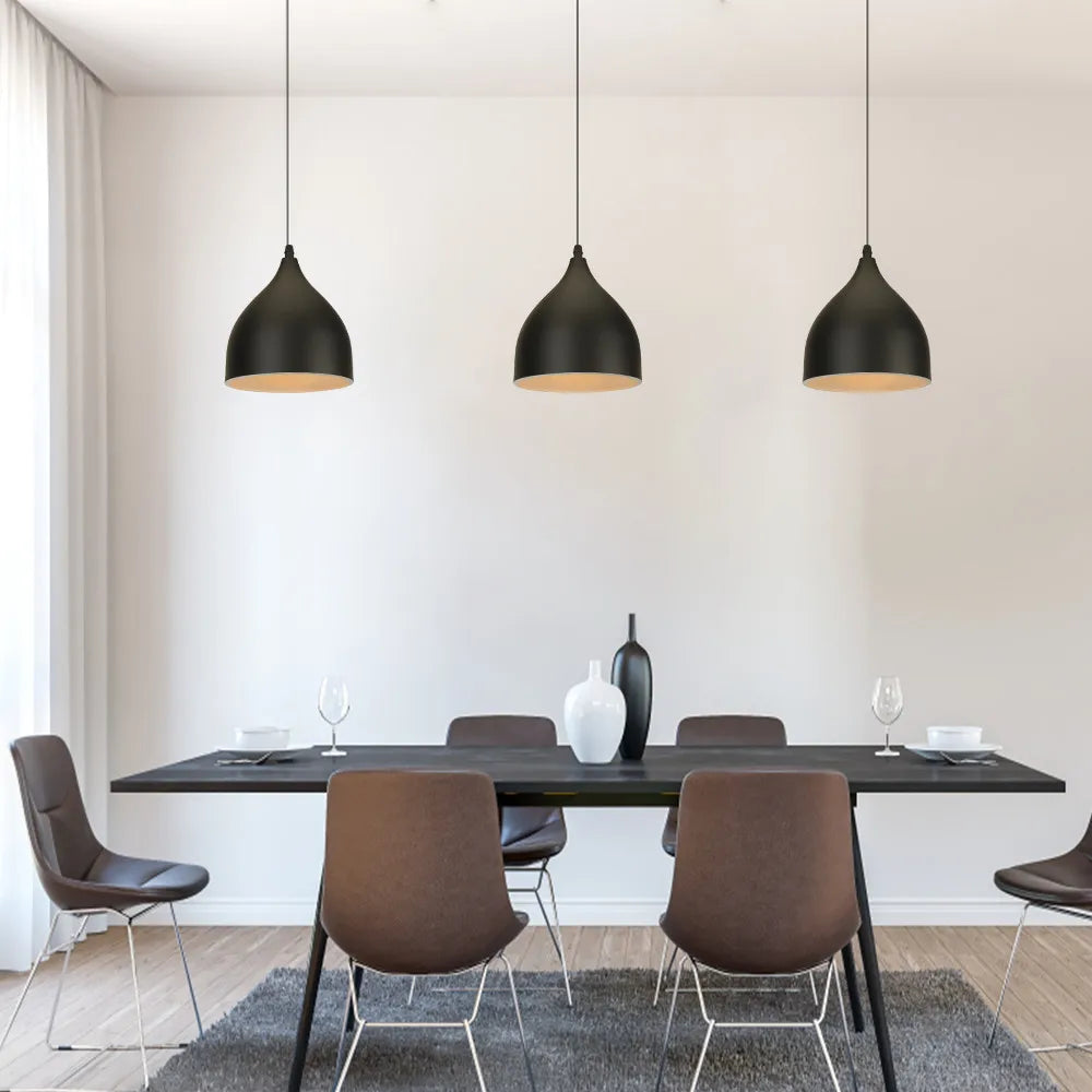 Nordic Modern Hanging Lamps Vintage Iron Black E27 Pendant Lights for Living Room Over Table Dining Room Bedside Suspension Ligh