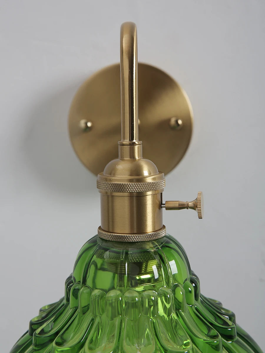 Modern Floral Glass Wall Lamp With a Switch For Bedroom Room Decoration Study Led Lights Mirror Light Nordic Wall Sconce