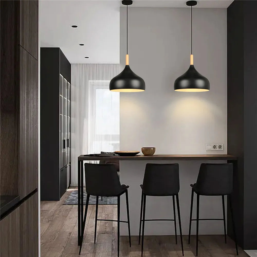 Nordic Modern Hanging Lamps Vintage Iron Black E27 Pendant Lights for Living Room Over Table Dining Room Bedside Suspension Ligh