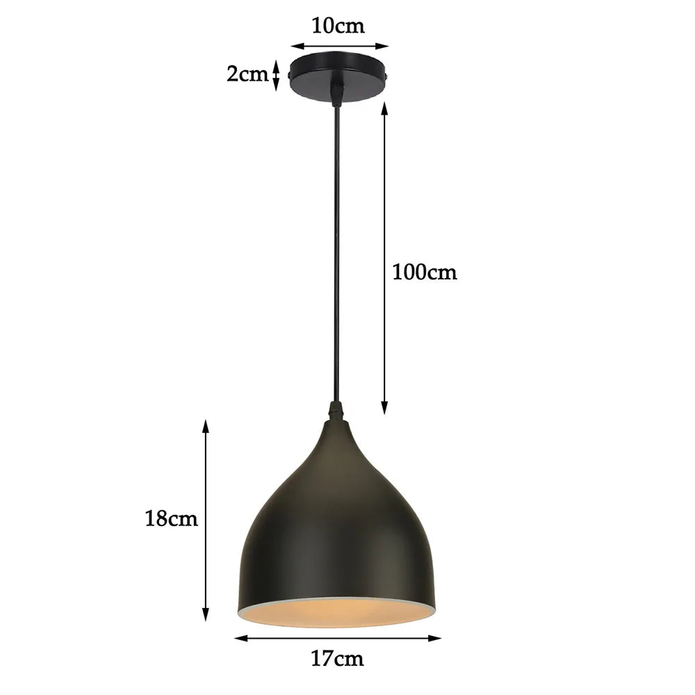 Nordic Modern Hanging Lamps Vintage Iron Black E27 Pendant Lights for Living Room Over Table Dining Room Bedside Suspension Ligh