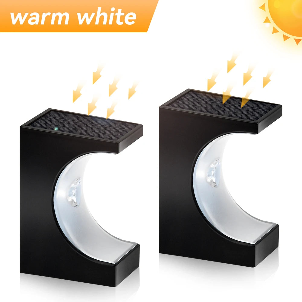 Solar Stair Light LED Porch Light Outdoor IP65 Waterproof Solar Light Decorative Lighting For Garden Deck Path 2pcs no-punch