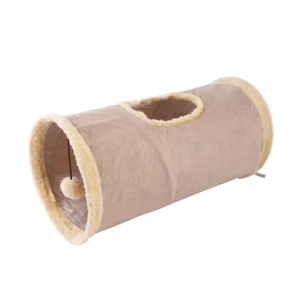 NestPlay™ Cat Tunnel — Suede Hide & Chase Toy