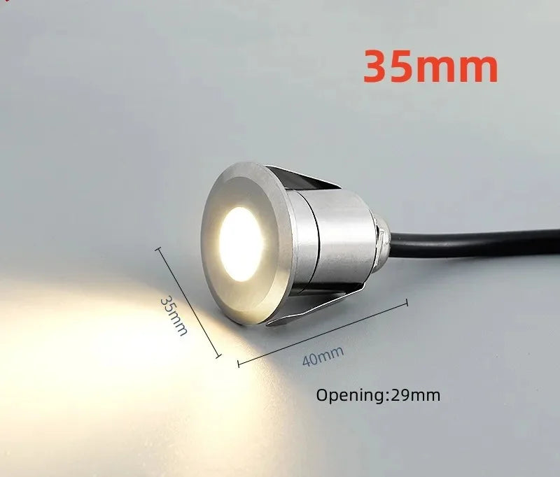 Mini LED IP68 Waterproof Stainless Steel Pool Underwater Lamp DC12V 24V Stair Pathway Garden Deck Spotlight Underground Light