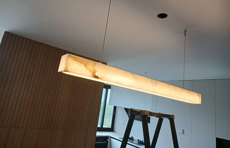 Modern Natural Marble Chandelier Living Room Dining Room Long Island Alabaster Lighting Pure Copper Chandelier Home Decoration