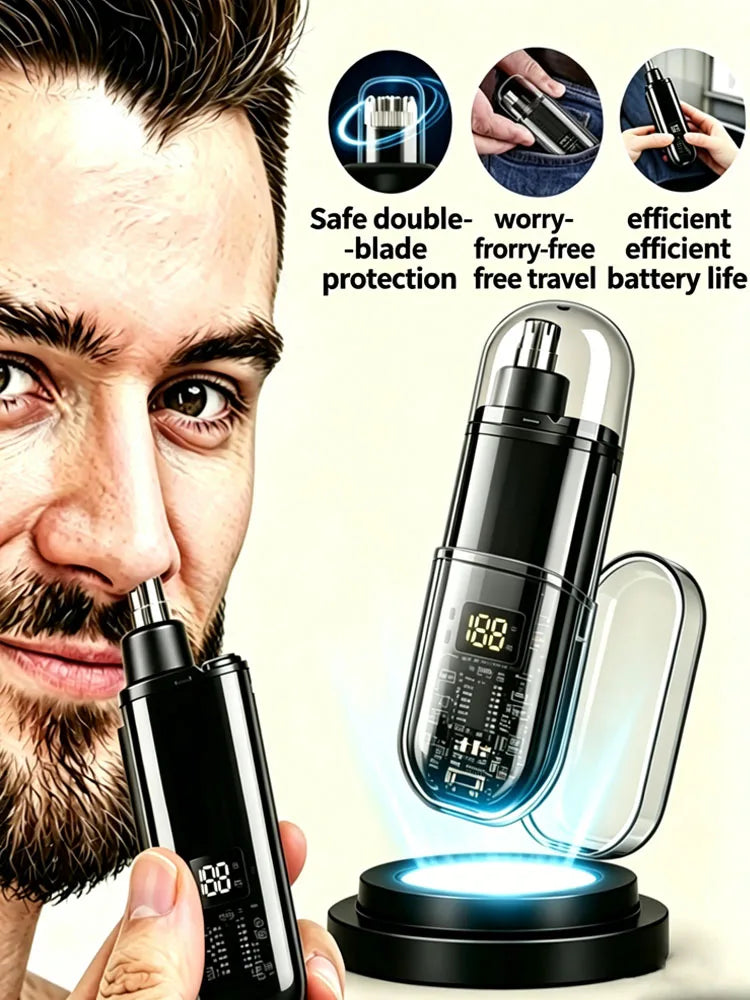 Electric Nose Ear Hair Trimmer Portable Mini Shaver Men Facial Hair Remover Waterproof Clipper