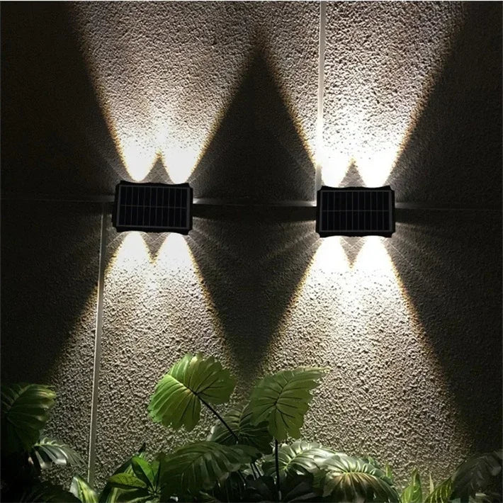 Solar Wall Lamp Outdoor LED Solar Light Waterproof 4/6/8LED Solar Powered Garden Decoration Lights for Balcony Porch Fence