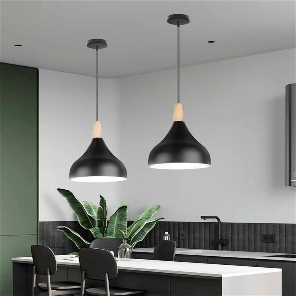 Nordic Modern Hanging Lamps Vintage Iron Black E27 Pendant Lights for Living Room Over Table Dining Room Bedside Suspension Ligh