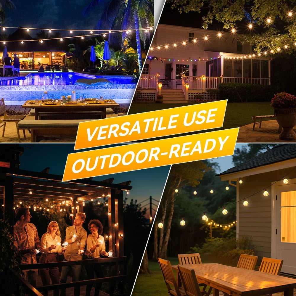 Outdoor Solar Light Waterproof String Warm Light Bulb With Remote Control 7/10/15M for Solar Garden Balcony Decorative Lighting