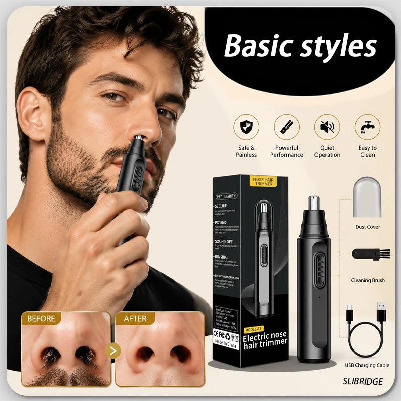 Electric Nose Ear Hair Trimmer Portable Mini Shaver Men Facial Hair Remover Waterproof Clipper
