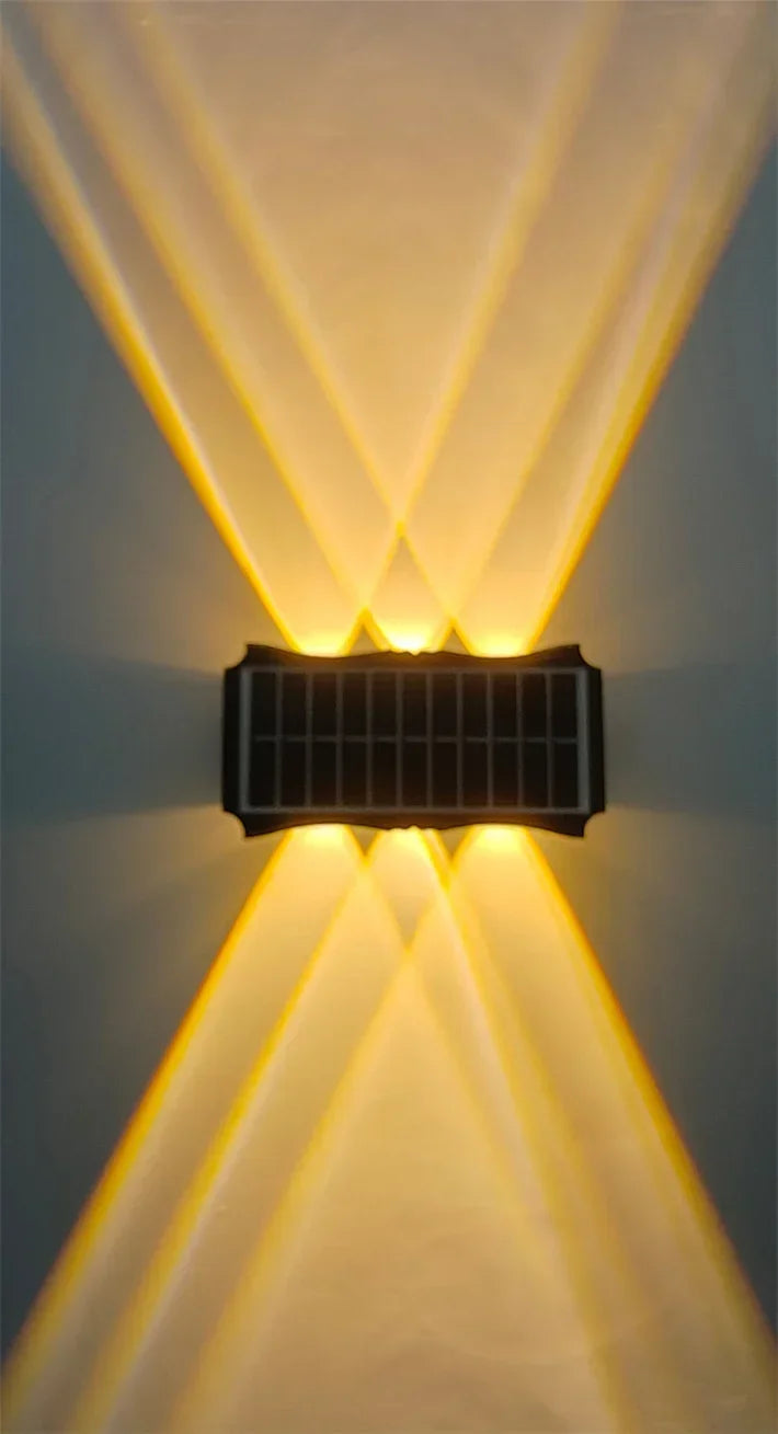 Solar Wall Lamp Outdoor LED Solar Light Waterproof 4/6/8LED Solar Powered Garden Decoration Lights for Balcony Porch Fence