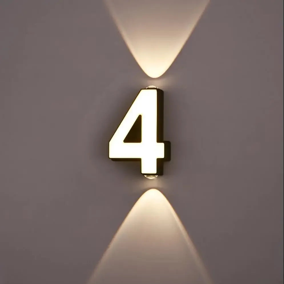 AC85-265V 7W LED Wall Lamp Digit Number Indoor&Outdoor IP65 Waterproof Modern Minimalism Style Aluminum Porch Garden Lights