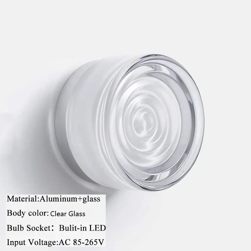 Modern Glass Round Wall Sconce Light Fixtures for Bedroom Bedside Hotel Background Decoration Led Nordic Colorful Lamp Luminaire