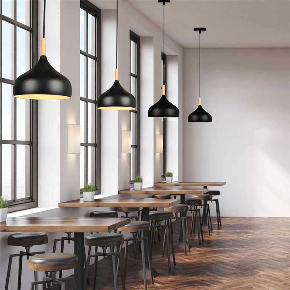 Nordic Modern Hanging Lamps Vintage Iron Black E27 Pendant Lights for Living Room Over Table Dining Room Bedside Suspension Ligh