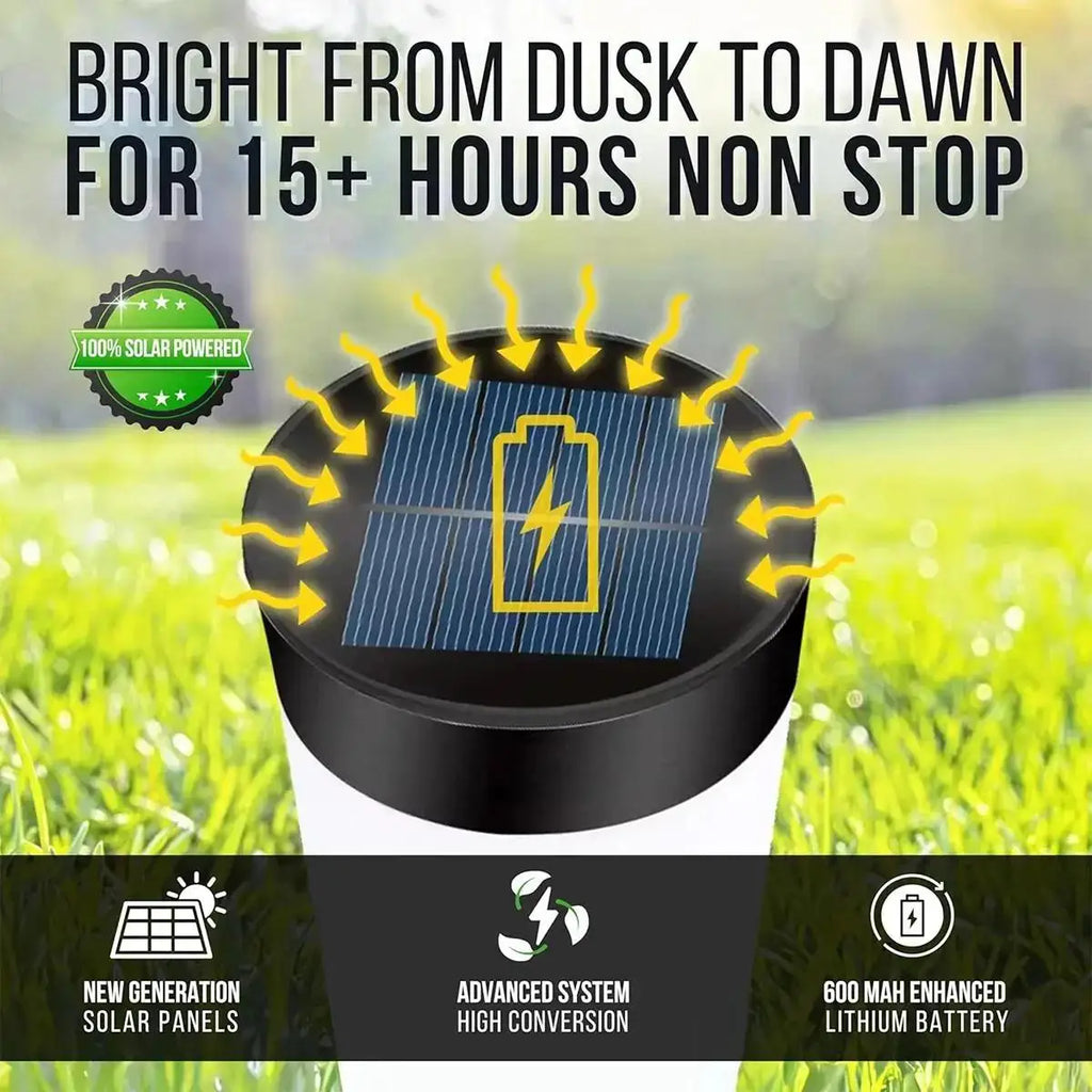 Cylindrical Garden Solar Light Dusk To Dawn Street Lights Garden Solar Powered Outdoor Waterproof Lamp Cool White Bulb Warm
