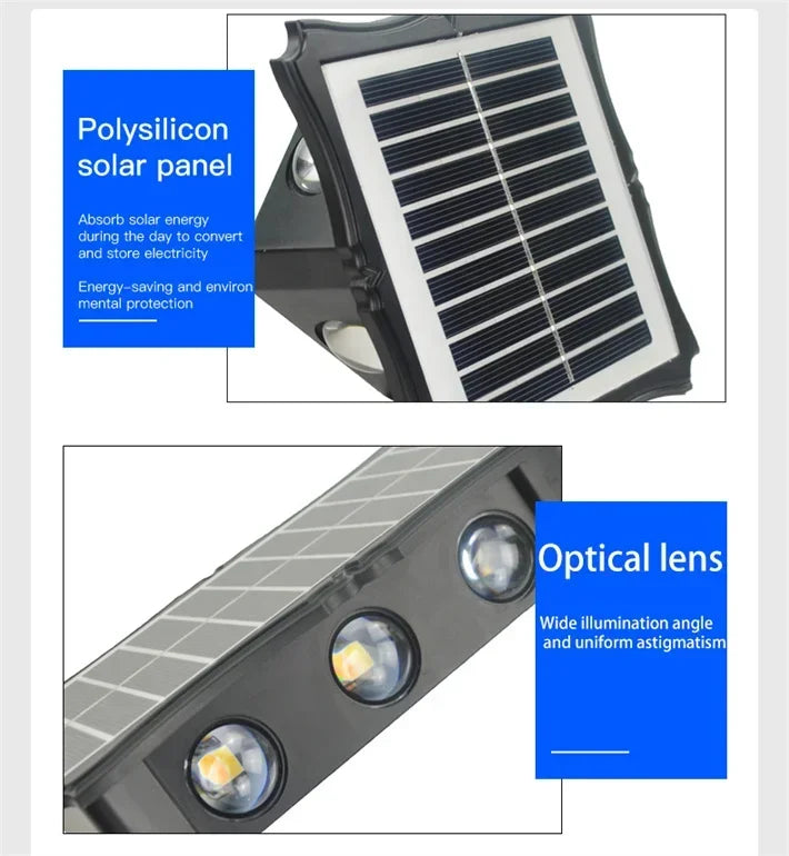 Solar Wall Lamp Outdoor LED Solar Light Waterproof 4/6/8LED Solar Powered Garden Decoration Lights for Balcony Porch Fence